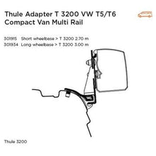 Thule Omnistor 3200 Awning Adapter for VW T5/T6 Multirail RHD