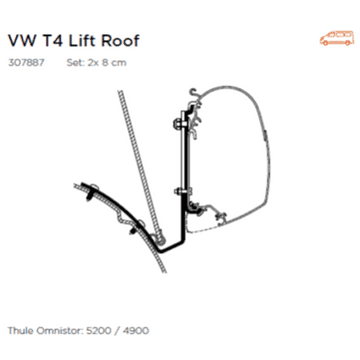 Thule Omnistor 4200 Awning Adapter for VW T4 Lift Roof