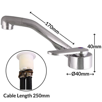 Comet Florenz Mixer Tap (Chrome - Serrated Hose Fittings)