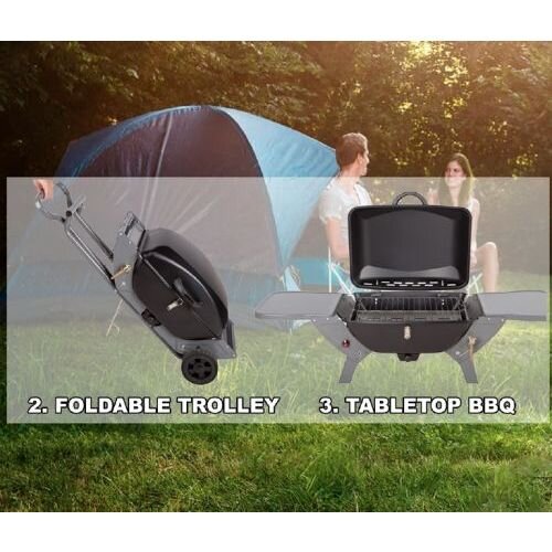 Royal Leisure Combo Portable Gas BBQ w/ Folding Trolley Relive Campers LTD