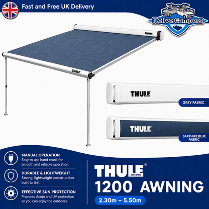 Thule Omnistor 1200 Caravan Awning – Manual Bag Awning with Rail Mount