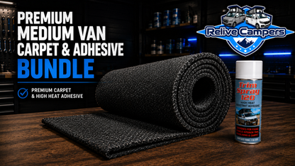 Relive Medium Van Carpet & Adhesive Bundle | 4-Way Stretch Lining Carpet & Trim-Fix Kit