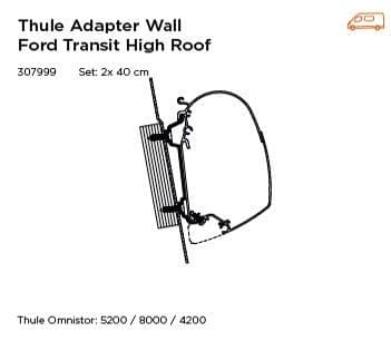 Thule Omnistor 5200 Wall Awning Adapter for Ford Transit High Roof