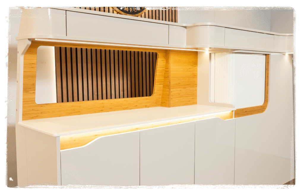 Dirty Rock Dallas kitchen in gloss cashmere