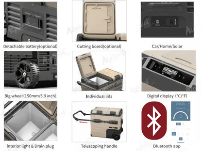 AMPS Portable Fridge 12V FP55 Cool Box 45L Battery Powered