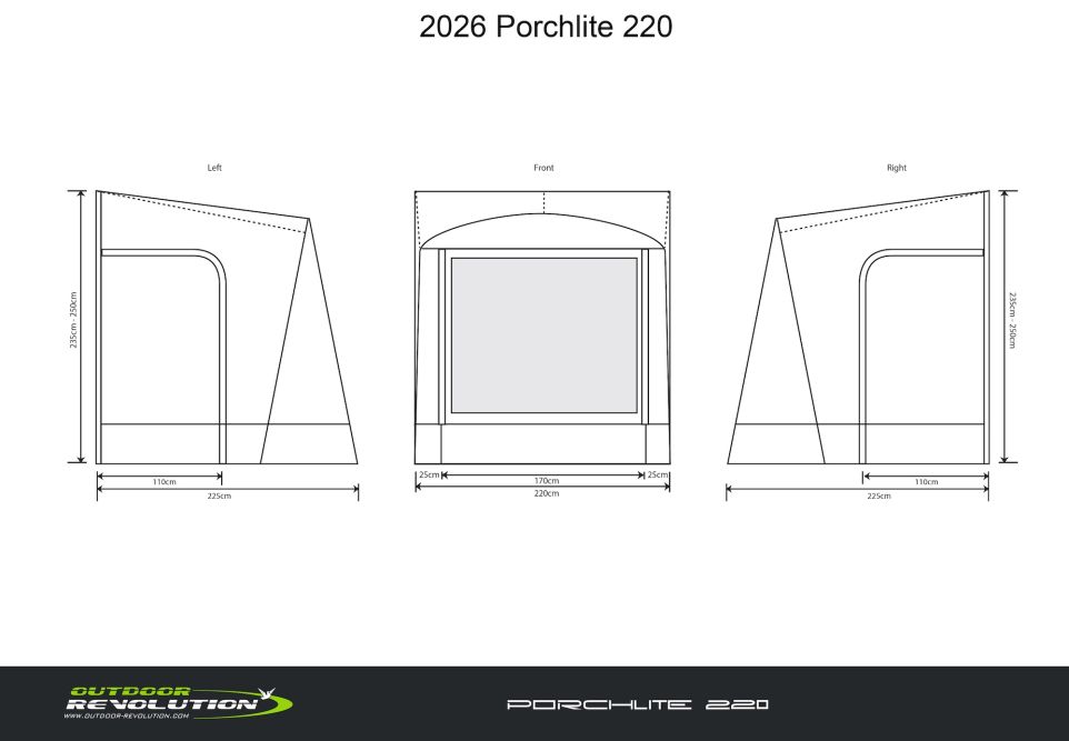 Outdoor Revolution Porchlite Alu-Tech Caravan Awning