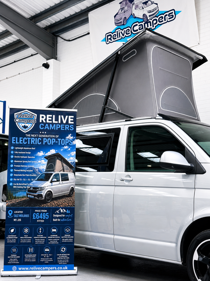 Relive Hybrid Electric Hydraulic Pop Top Roof Conversion for VW T5, T5.1, T6 & T6.1