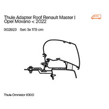 Thule Omnistor 6300 Roof Awning Adapter for Master 2010-2024 and Movano 2010-2021 H2
