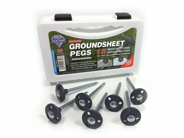 Blue Diamond Heavy Duty Groundsheet Pegs – 15 Pack