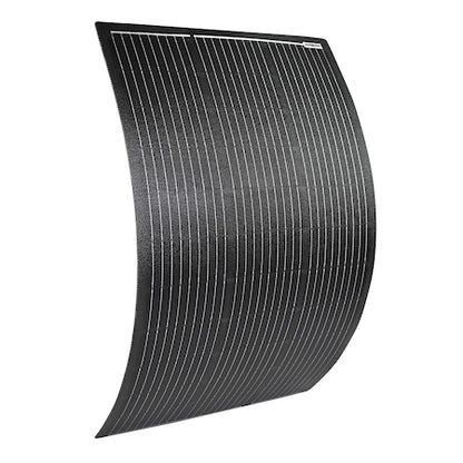 100W Semi-Flexi Solar Panel Black Rear Exit Cable Relive Campers and Conversions