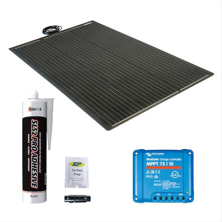 100W semi-flexible rear-exit solar panel kit