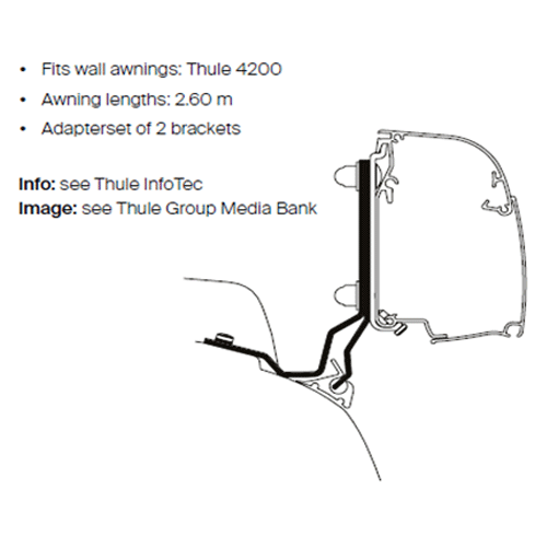 Thule Omnistor 4200 Awning Adapter for Transit Custom V710 Rapido Group
